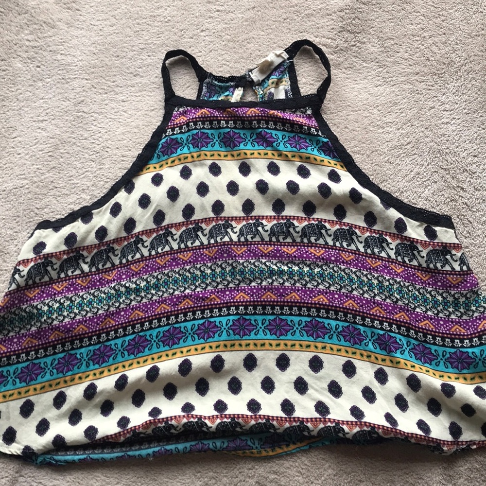 Multicolor Elephant print Crop Top